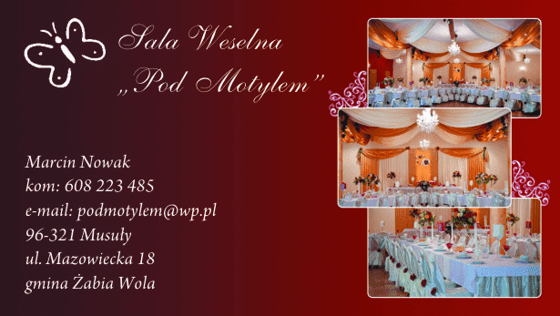 Sala Weselna Pod Motylem Marcin Nowak