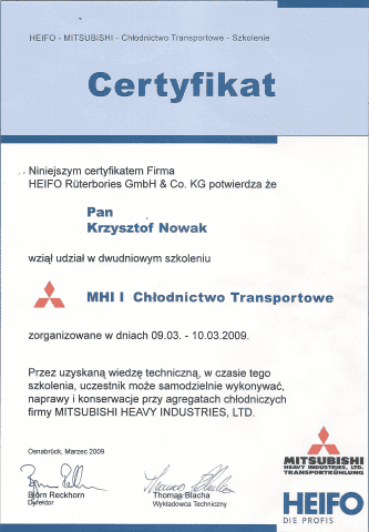 "Fraken" Naprawa Agregatów Chłodniczych Krzysztof Nowak