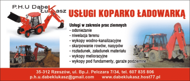 P.H.U. DĄBEK ŁUKASZ USŁUGI KOPARKO-ŁADOWARKĄ
RZESZÓW, ŁAŃCUT