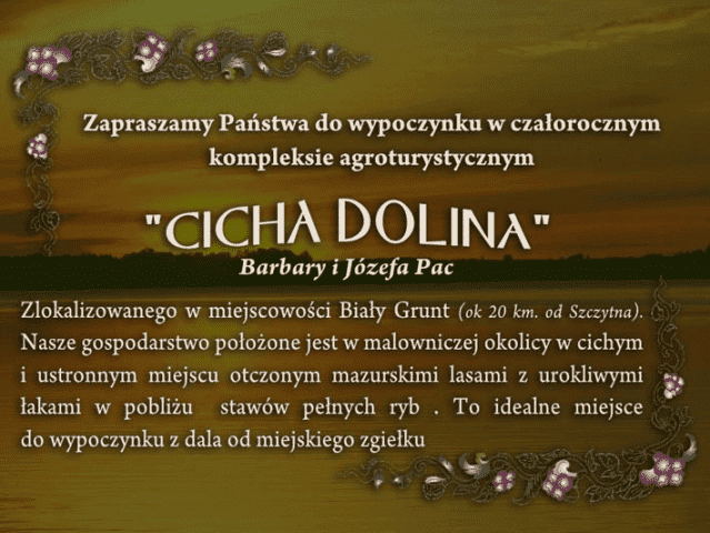 Cicha Dolina - Gospodarstwo agroturystyczne