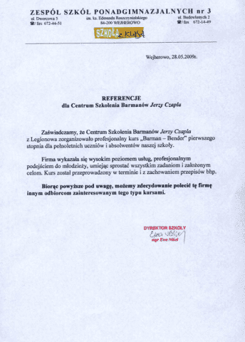 CENTRUM SZKOLENIA BARMANÓW JERZY CZAPLA