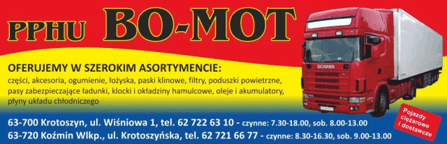 BO-MOT. Sklep motoryzacyjny, części do samochodów dostawczych i ciężarowych