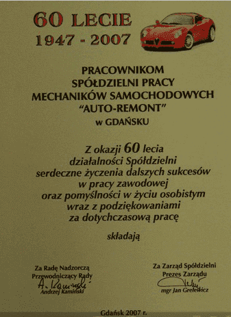SPÓŁDZIELNIA PRACY MECHNIKÓW SAMOCHODOWYCH "AUTO-REMONT"