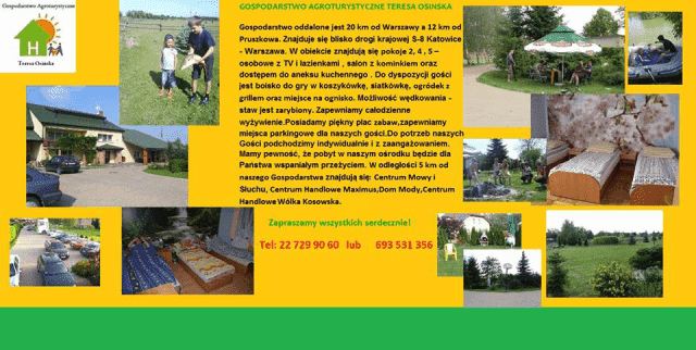 Gospodarstwo Agroturystyczne, Baw sie z Nami Teresa i Bogdan Osińscy