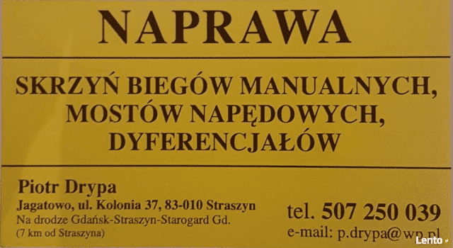 Naprawa Skrzyń Biegów Mostów Napędowych Piotr Drypa