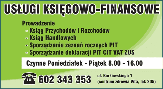 USŁUGI KSIĘGOWO-FINANSOWE / USŁUGI TRANSPORTOWE - PRZEWÓZ ŁADUNKÓW Edward Podedworny 