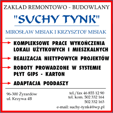 Zakład Remontowo-Budowlany "SUCHY TYNK" Mirosław Misiak i Krzysztof Misiak