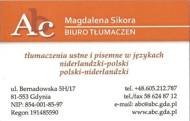 ABC. Niderlandzki - tłumaczenia, przewodnik Gdańsk/Gdynia/Sopot, pilot wycieczek