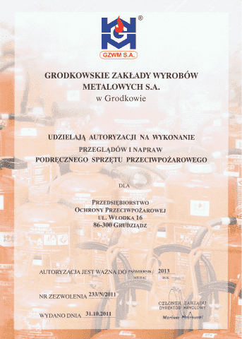 PRZEDSIĘBIORSTWO USŁUG OCHRONY PRZECIWPOŻAROWEJ DARIUSZ RAMS