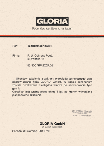 PRZEDSIĘBIORSTWO USŁUG OCHRONY PRZECIWPOŻAROWEJ DARIUSZ RAMS