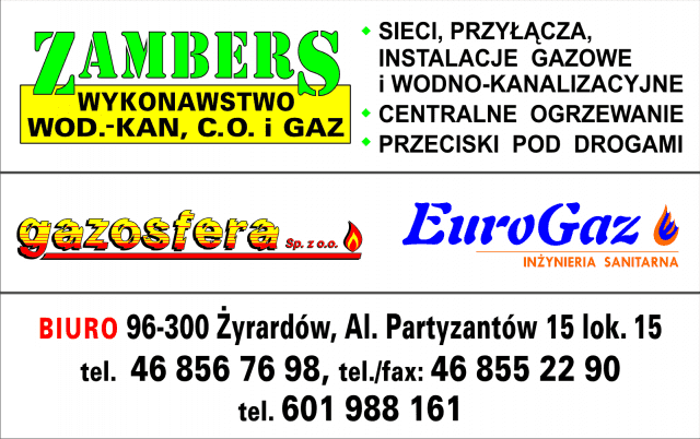 Zambers wykonawstwo wod.-kan., c.o. i gaz. Jacek Zambrzycki